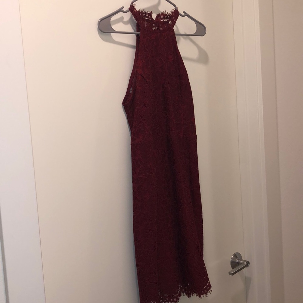 Burgundy Lace Dress (Sz 8) (Zalalus)